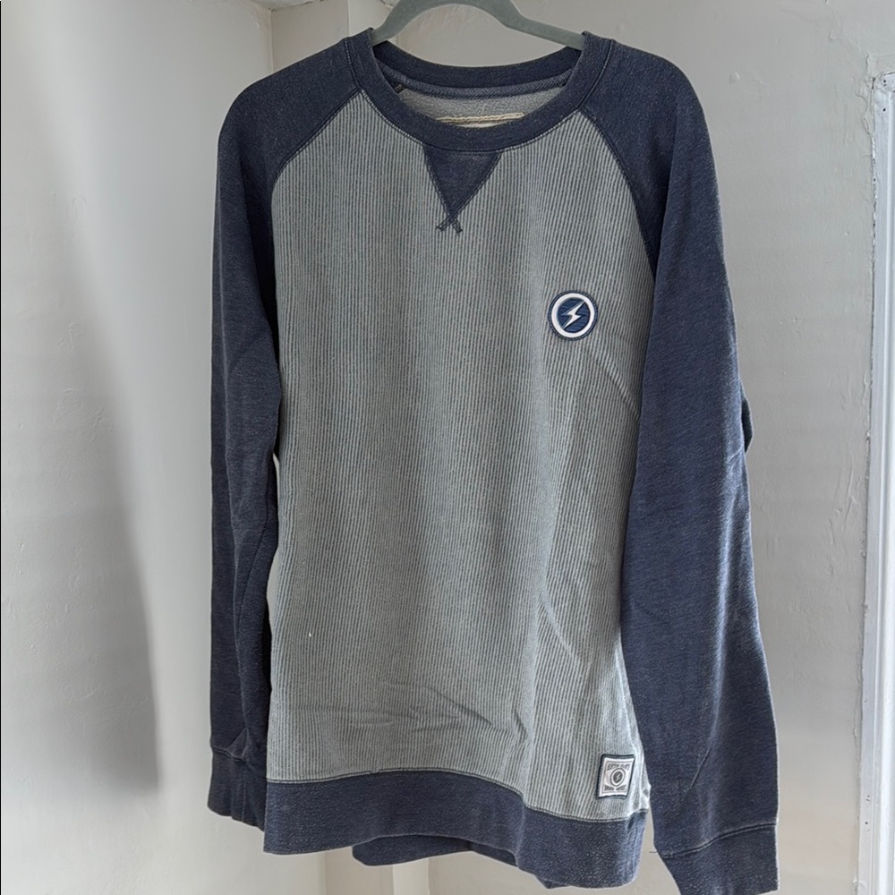 Men's Gray and Blue Sweater